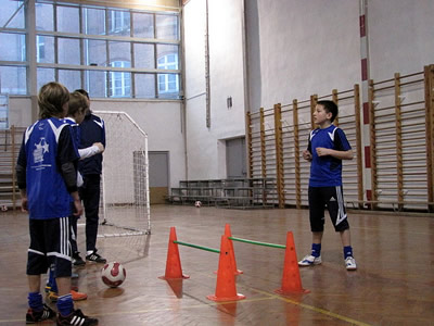 piłkarski trening zima 2010 - specjalna technika